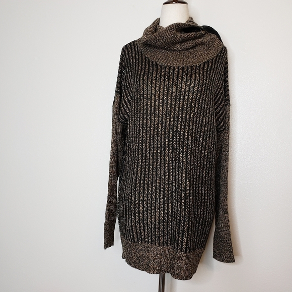 NEW M. Rena Luxury Sweater Taupe Coffee Zipper Boutique Womens Turtleneck Winter - Picture 6 of 16